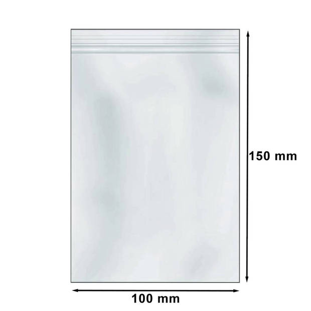DULA - Gripzakje - 100 x 150 mm - Transparant - 500 stuks - Hersluitbare verpakking zakjes