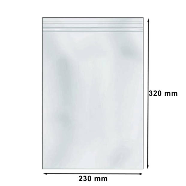 DULA - Gripzakje - 230 x 320 mm (A4 formaat) - Transparant - 100 stuks - Hersluitbare verpakking zakjes