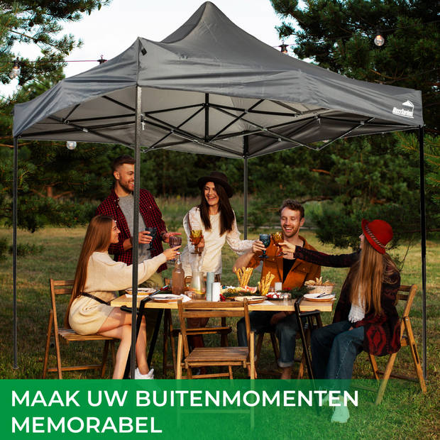 MaxxGarden Partytent - 3x3 m - Easy Up - Opvouwbaar - Waterdicht - Incl. Draagtas - Antraciet