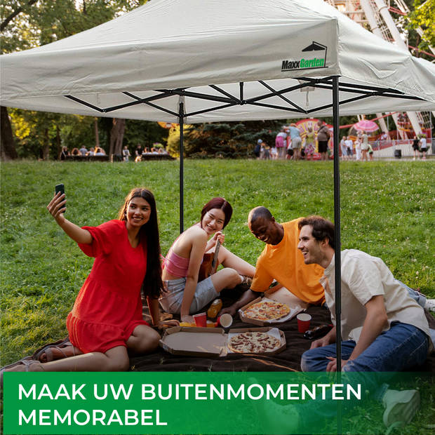 MaxxGarden Partytent - Paviljoen - 3x3 m - Easy Up - Opvouwbaar - Waterdicht - Incl. Draagtas - Wit