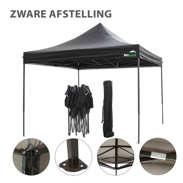 MaxxGarden Easy-up Partytent - 3x3m - Stalen Frame - Zwart