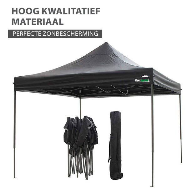 MaxxGarden Easy-up Partytent - 3x3m - Stalen Frame - Zwart