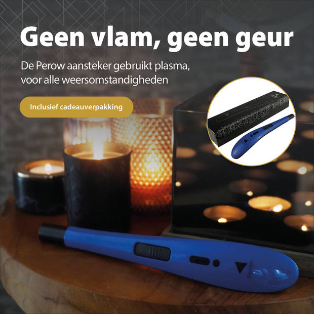 Oplaadbare Lange Elektrische Aansteker - Blauw - Duurzame Plasma Aansteker - Inclusief Cadeauverpakking - BBQ - Kaarsen