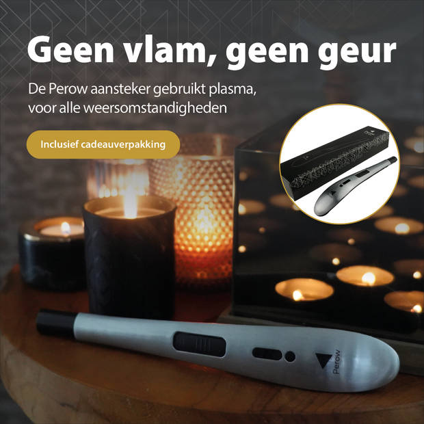 Oplaadbare Lange Elektrische Aansteker - Zilver - Duurzame Plasma Aansteker - Inclusief Cadeauverpakking - BBQ - Kaarsen