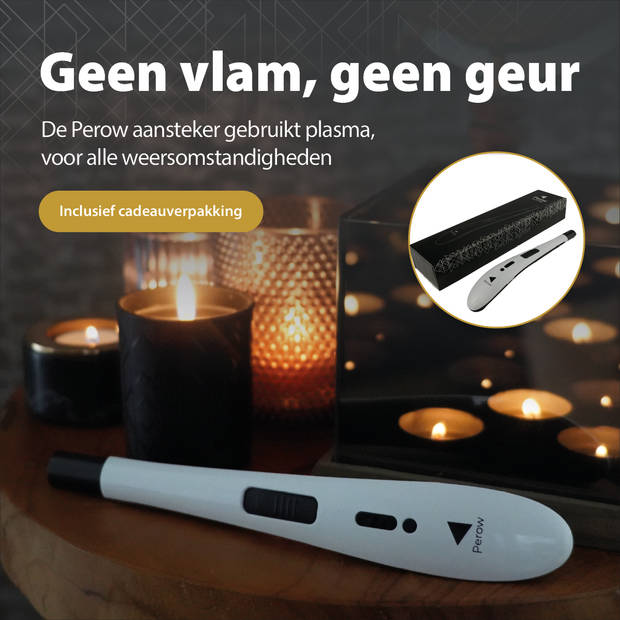 Oplaadbare Lange Elektrische Aansteker - Wit - Duurzame Plasma Aansteker - Inclusief Cadeauverpakking - BBQ - Kaarsen
