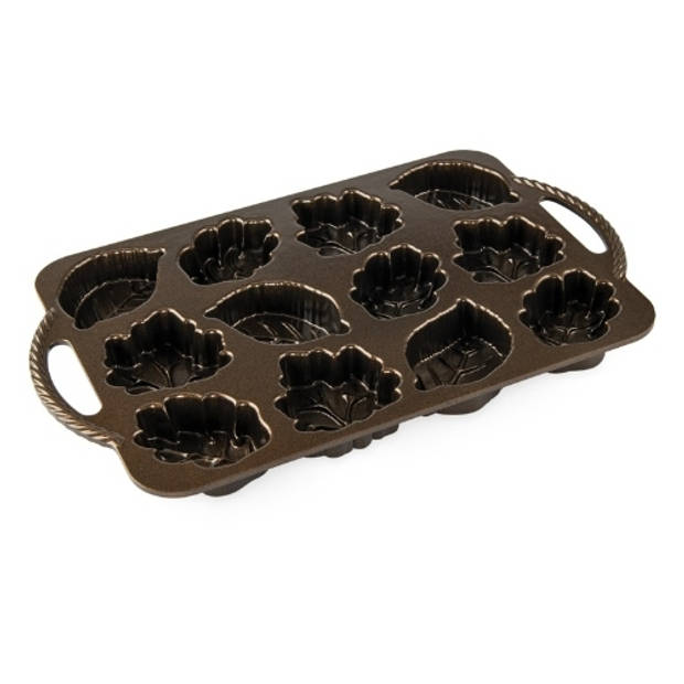 Nordic Ware - Bakvorm "Leaflettes Cakelet Pan" - Nordic Ware Fall Harvest Bronze