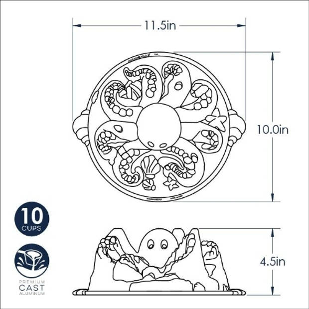 Nordic Ware - Bakvorm "Octopus Pan" - Nordic Ware ProCast Party Time