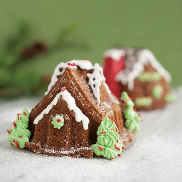 Nordic Ware - Bakvorm "Gingerbread House Duet Pan" - Nordic Ware Sparkling Silver Holiday