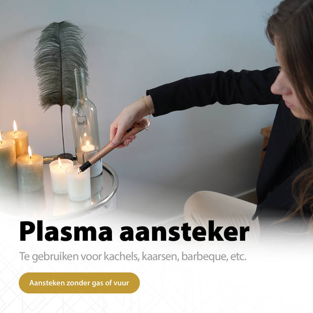 Oplaadbare Lange Elektrische Aansteker - Rose Goud - Plasma Aansteker - Inclusief Cadeauverpakking - BBQ - Kaarsen