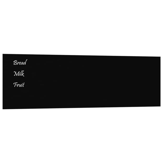 vidaXL Magneetbord voor aan de wand 100x30 cm gehard glas zwart
