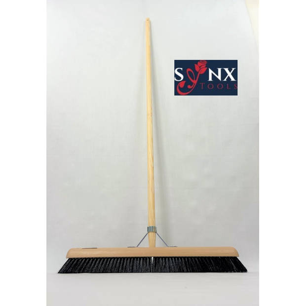 Synx Tools Zaalveger 60 cm - Paardenhaar / Kamerveger - Zachte bezem met Steel 150 cm - Bezemsteel - Veger schoonmaken