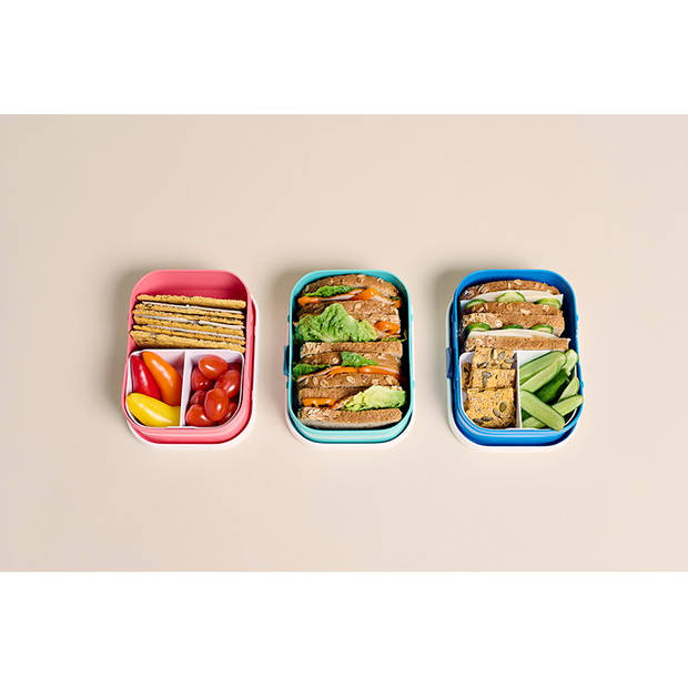 Mepal Lunchbox Take a Break Large - Geschikt voor 4 boterhammen - Voor een Laptoptas - Broodtrommel - Nordic Pink
