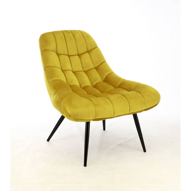 MaxxHome Eetkamerstoel – Lounge stoel – Eetkamerstoel met armleuning – Velvet Stoel - Ginger