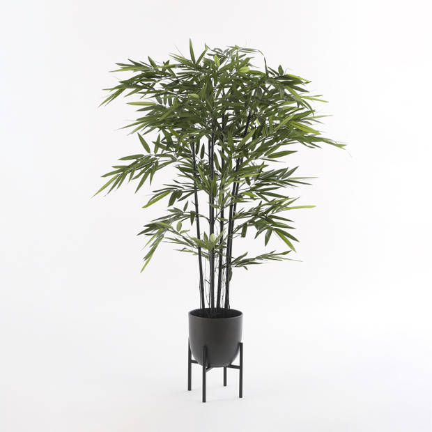 Bamboe struik kunstplant staand 140 cm - Grote volle huis/kantoorplant - Kunstplanten