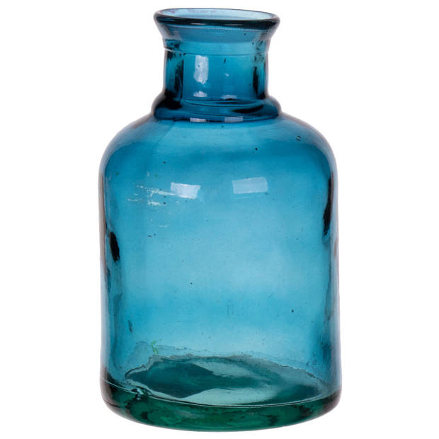 Bellatio Design Bloemenvaas - gerecycled glas transparant hemelsblauw - D12 x H20 cm - Vazen