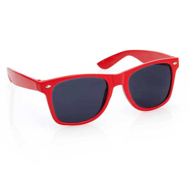 Hippe party zonnebril rood 4 stuks - Verkleedbrillen