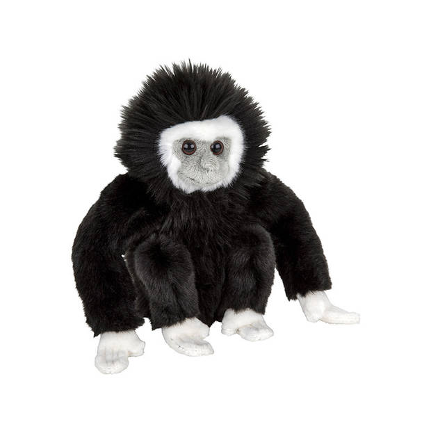 Pluche zwarte Gibbon aap knuffel van 18 cm - Knuffeldier