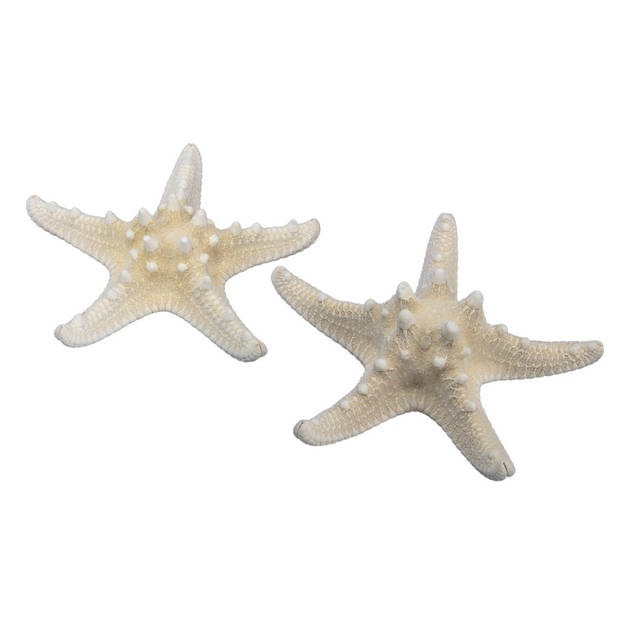 24x stuks decoratie zeesterren - naturel wit - 10-15 cm - Hobbydecoratieobject