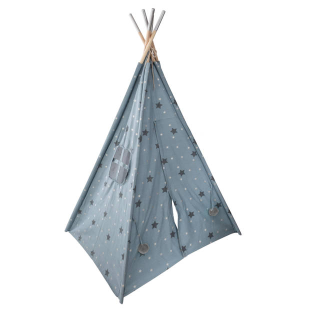 Atmosphera Tipi speeltent voor kinderen - 130 x 130 x 160 cm - blauw - Speeltenten