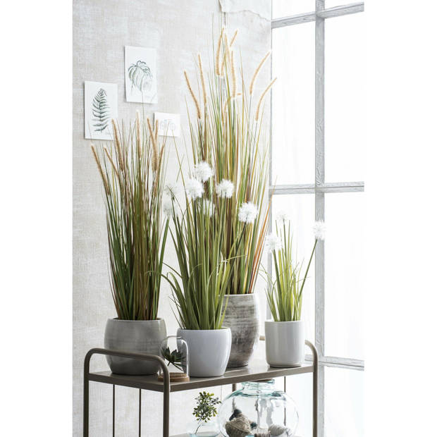 Mica Decorations - gras kunstplant - groen/bruin - H150 x D70 cm - Kunstplanten
