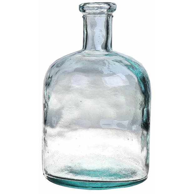 Bellatio Design Bloemenvaas - 2x - helder transparant gerecycled glas - D15 x H24 cm - Vazen