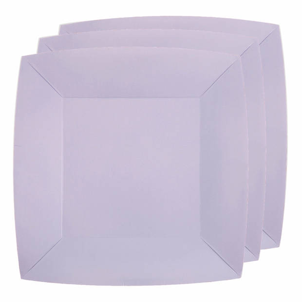 Santex 10x wegwerp bordjes en bekertjes - lila paars - Feestbordjes