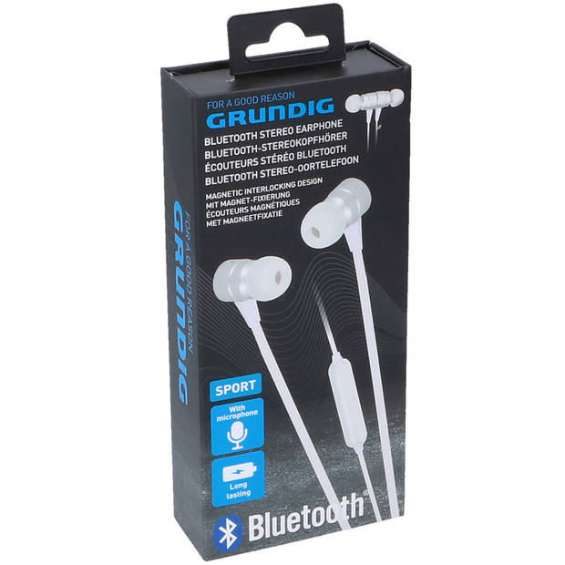 Grundig Bluetooth Oortjes - Microfoon - Met Magneet - Wit