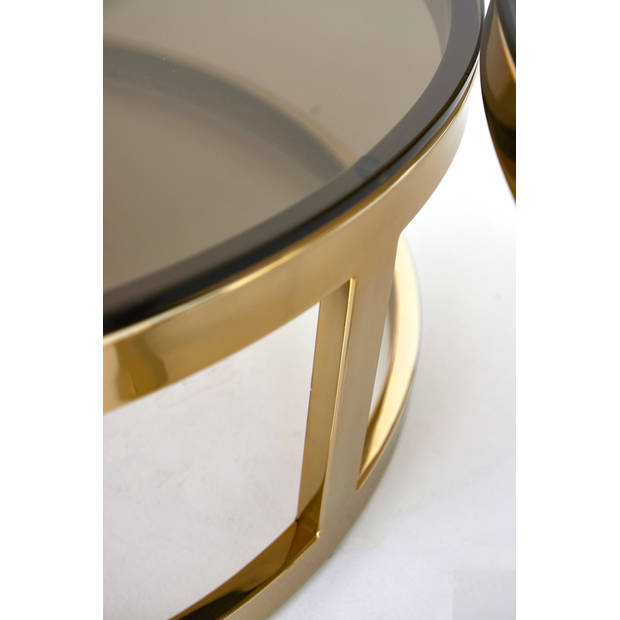 Light & Living - Salontafel MILAGRO - Ø100.5x36.5cm - Goud - Set van 2