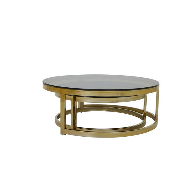 Light & Living - Salontafel MILAGRO - Ø100.5x36.5cm - Goud - Set van 2