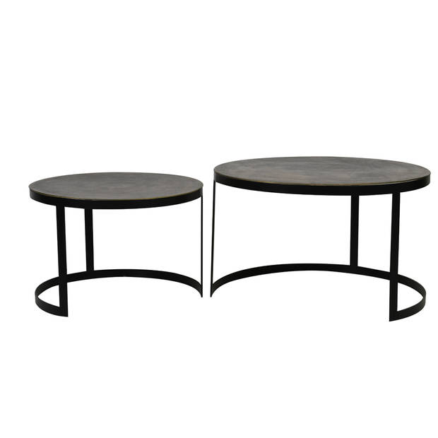 Light & Living - Salontafel TRELO - Ø76x46cm - Brons - Set van 2