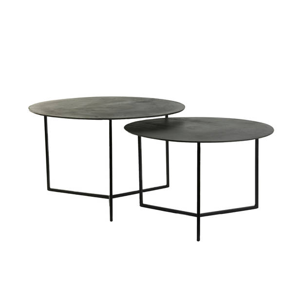 Light & Living - Salontafel SOCOS - Ø75x46.5cm - Grijs - Set van 2