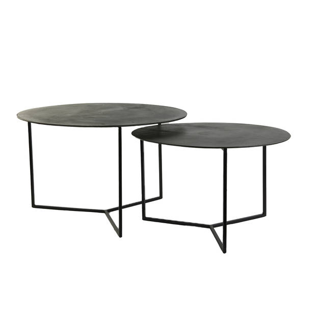 Light & Living - Salontafel SOCOS - Ø75x46.5cm - Grijs - Set van 2