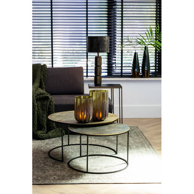 Light & Living - Salontafel RENGO - Ø76x41cm - Brons - Set van 2