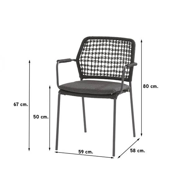 Taste Barista/Prado 130 cm. ronde tuinset - 5-delig