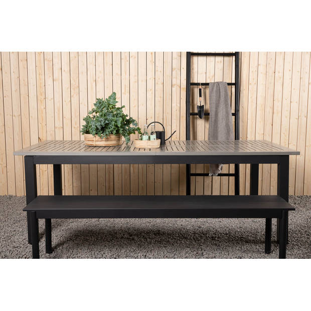 Albany eettafel tuin incl. extra blad 224, 324 cm zwartgrijs.