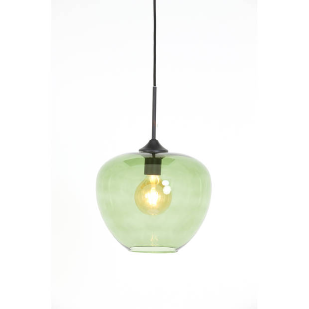 Light&living Hanglamp Ø30x25 cm MAYSON glas groen-mat zwart