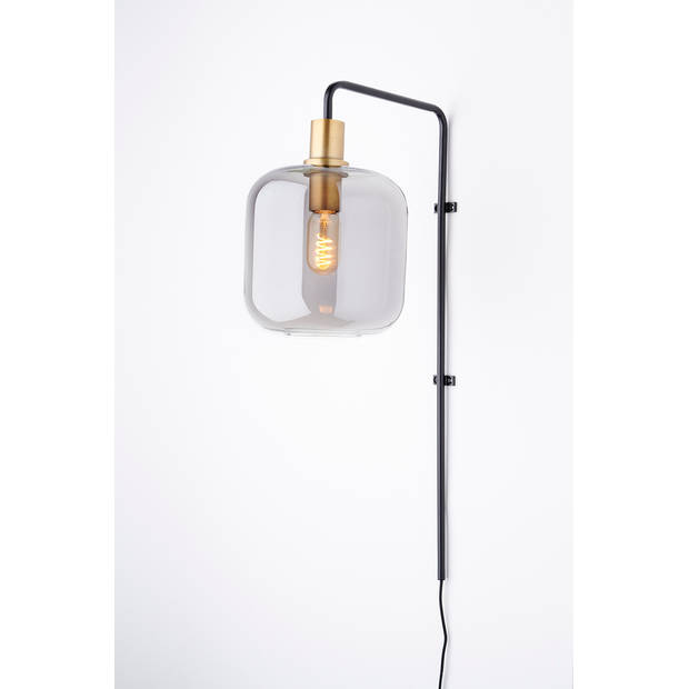 Light&living Wandlamp 35x21x70 cm LEKAR antiek brons+smoke glas