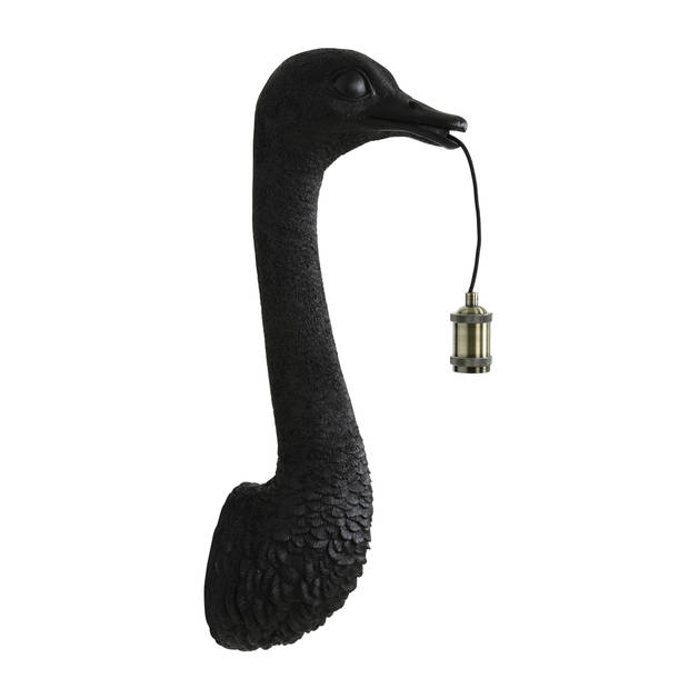 Light&living Wandlamp 25x19x72 cm OSTRICH mat zwart