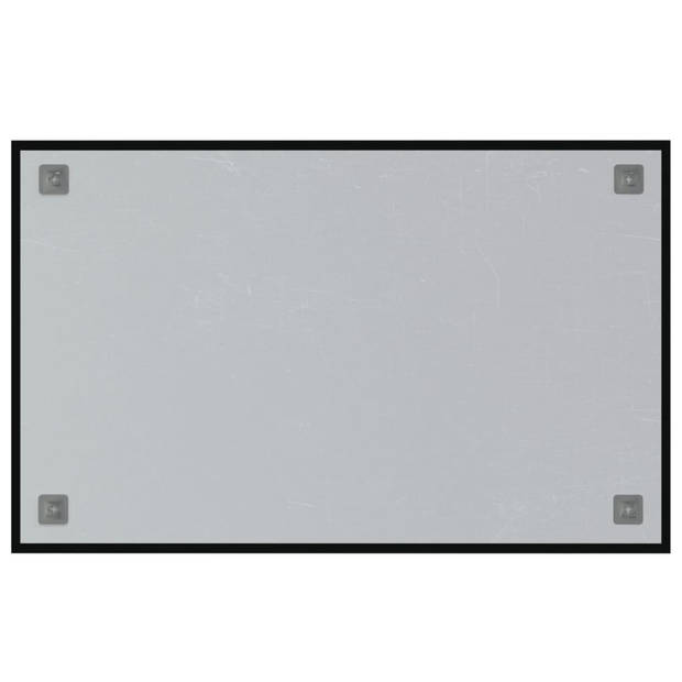 vidaXL Magneetbord voor aan de wand 80x50 cm gehard glas zwart