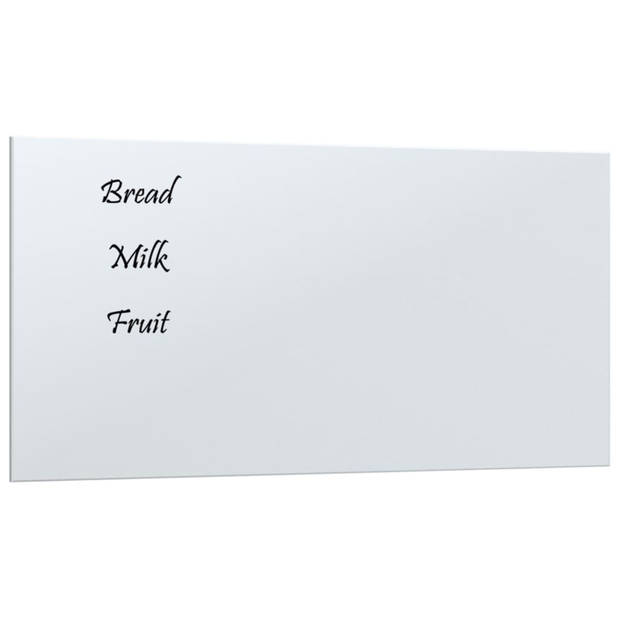 vidaXL Magneetbord voor aan de wand 60x30 cm gehard glas wit