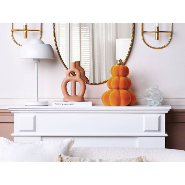 Beliani KALAMATA - Decoratief accessoire-Oranje-Keramiek, Fluweel