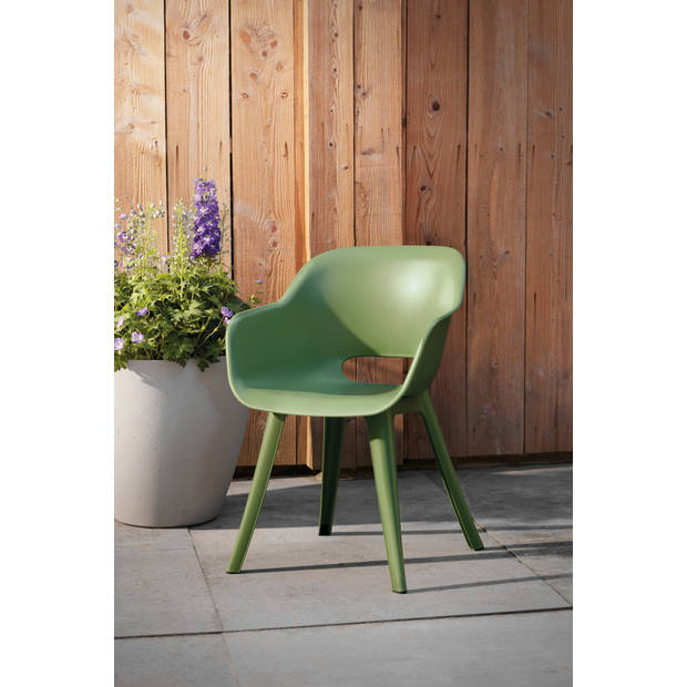 Keter Akola Tuinstoelen - 2 stuks -56,5x55x80cm - Olijf Groen