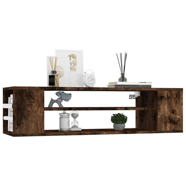 The Living Store TV-Hangkast Gerookt Eiken 100x30x26.5 cm - Duurzaam Hout - Voldoende Opbergruimte