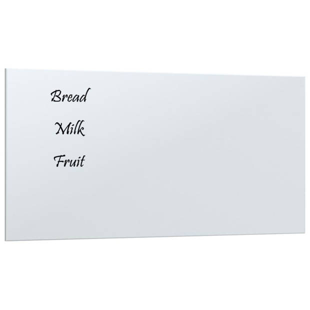 vidaXL Magneetbord voor aan de wand 40x20 cm gehard glas wit