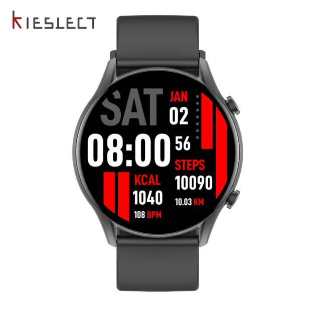 Kieslect Smart Calling Watch Kr Smartwatch Zuurstofmeter Waterproof- Zwart -