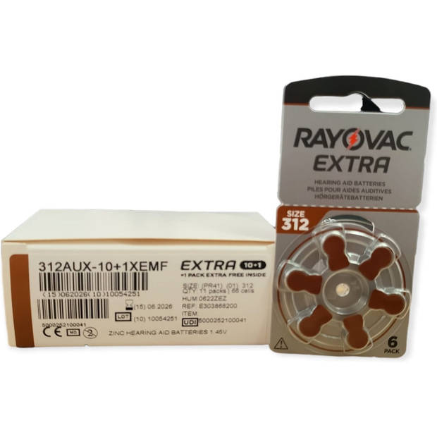 Rayovac Extra grootverpakking P312 110 pakjes - 660 batterijen