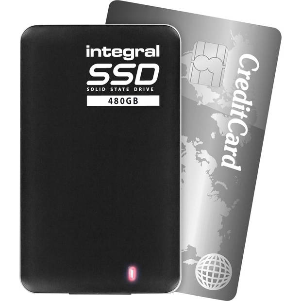 Integral draagbare SSD harde schijf, 480 GB, zwart
