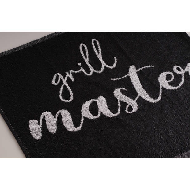 Luxe keukendoeken - 6 stuks - 50x50 - grill master - zwart