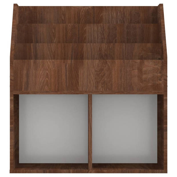 vidaXL Kindertijdschriftenrek 71x30x78,5 cm bewerkt hout bruineiken