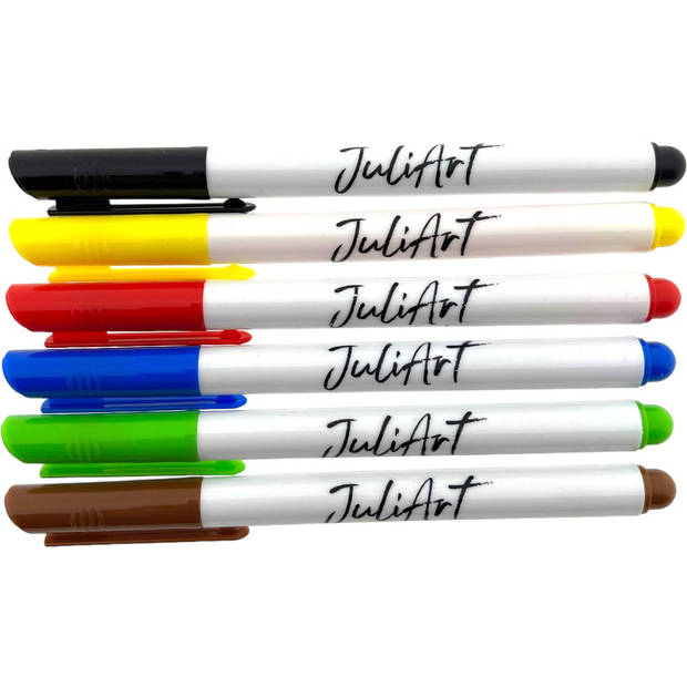 JuliArt Permanent Markers - 6 Kleuren - 12 pakjes